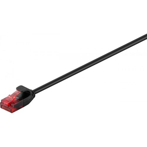 goobay - Cordon de raccordement - RJ-45 (M) pour RJ-45 (M) - 7.5 m - UTP - CAT 6 - moulé, sans crochet - noir