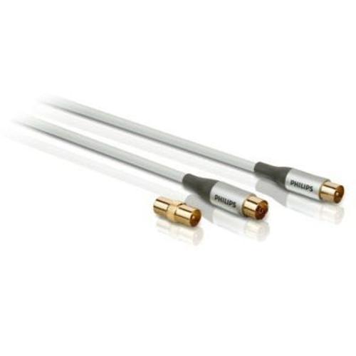 Philips SWV3134S - Kit de câble RF - 5 m - coaxial - blanc