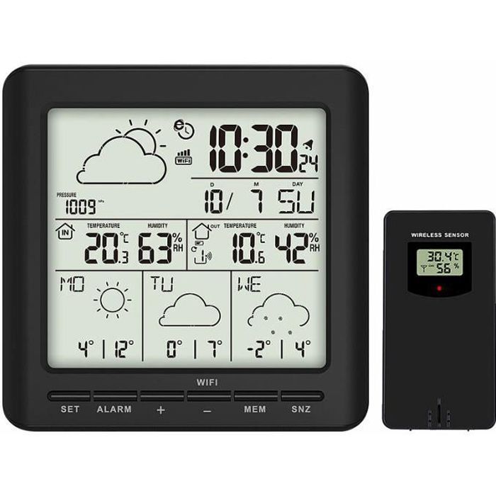 Station météo connectée avec capteur extérieur FWS-500