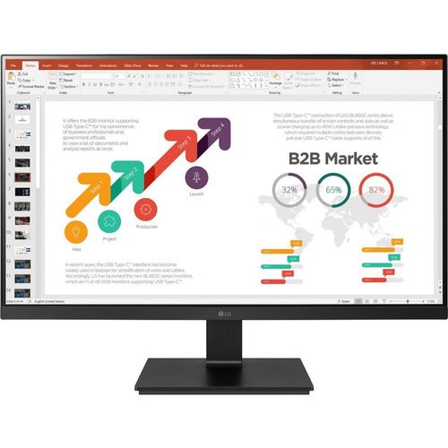 LG 24BL650C-B - Écran LED - 24" (23.8" visualisable) - 1920 x 1080 Full HD (1080p) @ 75 Hz - IPS - 250 cd/m² - 1000:1 - 5 ms - HDMI, DisplayPort, USB-C - haut-parleurs - noir mat