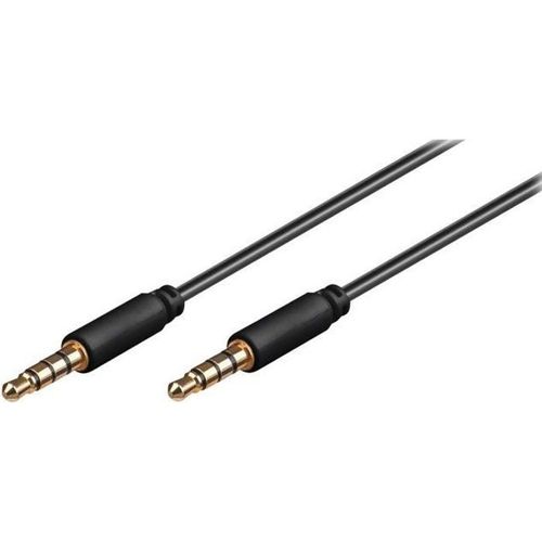 goobay Câble audio mini jack 4 pôles (P) pour mini jack 4 pôles (P) 50 cm blindé noir