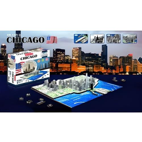 Puzzle 4d Cityscape - Chicago - 950 Pièces - Voyage Et Cartes - Mixte - Diset