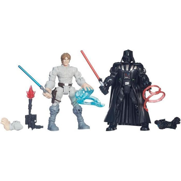 Jouet Star Wars - Hasbro - Hero Mashers - Luke Skywalker Et Dark Vador - Figurines Articulées Sur 9 Points