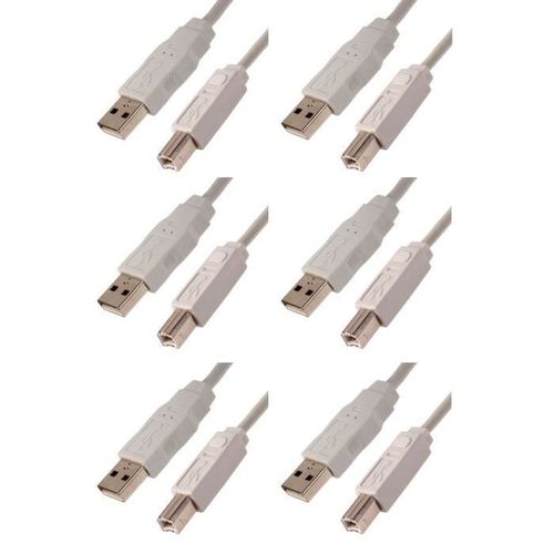 6 câbles USB Type-A vers USB Type-B - 3 m