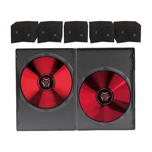 50 boîtiers DVD slim (7 mm) - 2 DVD - Noirs