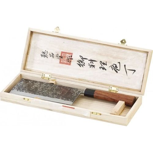 Hachoir Chinois, Lame Forgée Main Et Manche En Bois