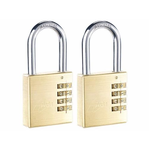2 cadenas à code 4 chiffres - Laiton - 50 mm