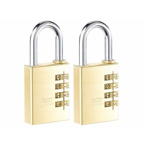 2 cadenas à code 4 chiffres - Laiton - 38 mm
