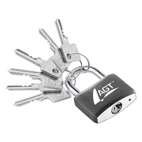 Cadenas à clé - en laiton, acier et aluminium - 43 mm