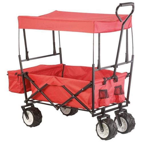 Chariot pliable avec toit et roulettes tout-terrain