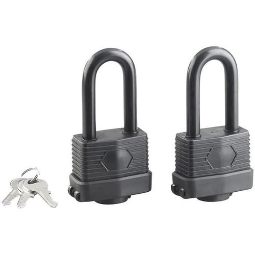 2 cadenas à anse XXL avec 3 clés, IP44