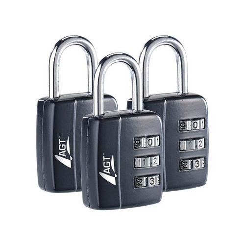 3 cadenas à bagages, code numérique à 3 chiffres, 29 mm
