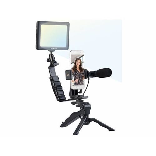 Kit De Vlogging Avec Lampe Led, Microphone, Trépied Et Support Pour Smartphone