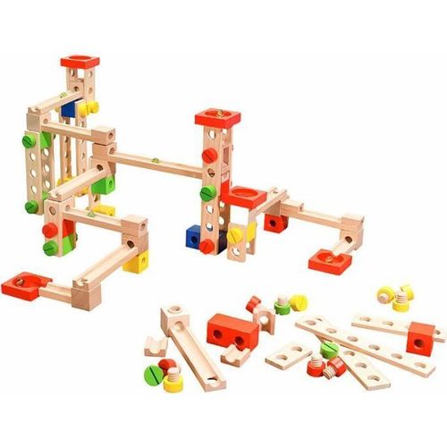 Circuit À Billes En Bois 50 Pièces