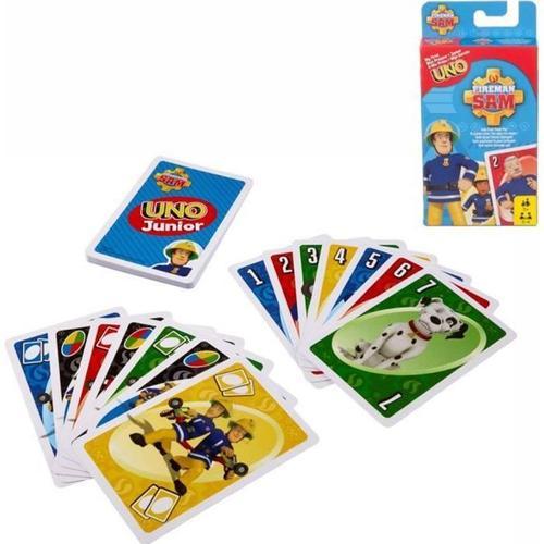 Uno Junior Jeu De Cartes | Mattel Fmw18 | 36 Cartes-Photos | Sam Le Pompier