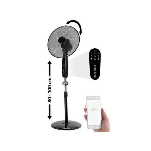 Ventilateur sur pied 60 W connecté, Ø 37 cm, compatible Amazon Alexa et Google Assistant
