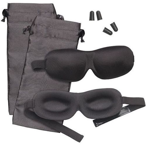 2 Kits Sommeil Avec Masques Occultant, Bouchons D'oreilles Et Sacs De Rangement