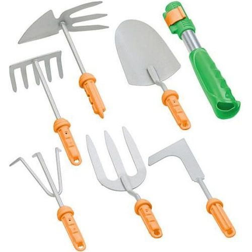 Manche à outils avec 6 ustensiles de jardinage - ROYAL GARDINEER - Ergonomique et facile à utiliser