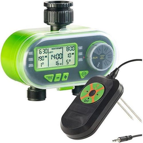Programmateur d'arrosage BWC-200 avec 2 raccords pour tuyau - Avec capteur