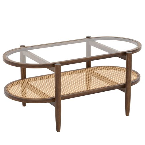 Table Basse Design En Bois Naturel 101x56x45cm