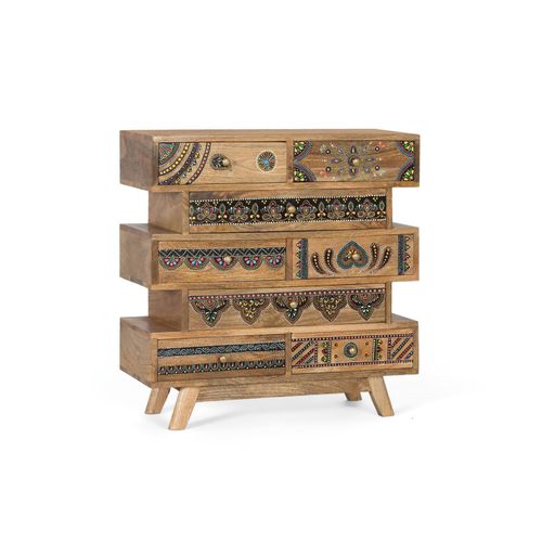 Commode Réalisée À La Main En Bois De Manguier