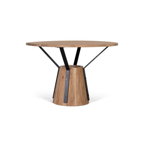 Table À Manger Ronde En Manguier Et Métal Diamètre 116cm