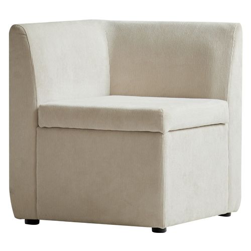 Canapé D'angle Modulable 1 Place En Velours Côtelé Beige