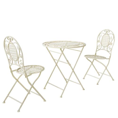 Ensemble 2 Chaises De Jardin Et 1 Table En Métal