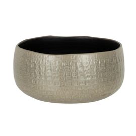 Cache-Pot Bas À Motifs En Céramique Gris Clair 32x32x15cm