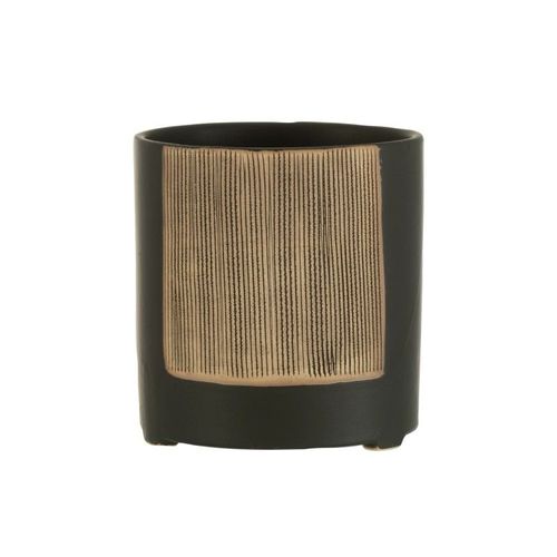 Cache-Pot En Céramique Noir 14.5x14.5x15.5 Cm