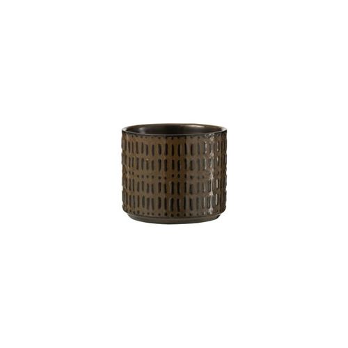 Cache-Pot En Céramique Noir 13.5x13.5x12.5 Cm