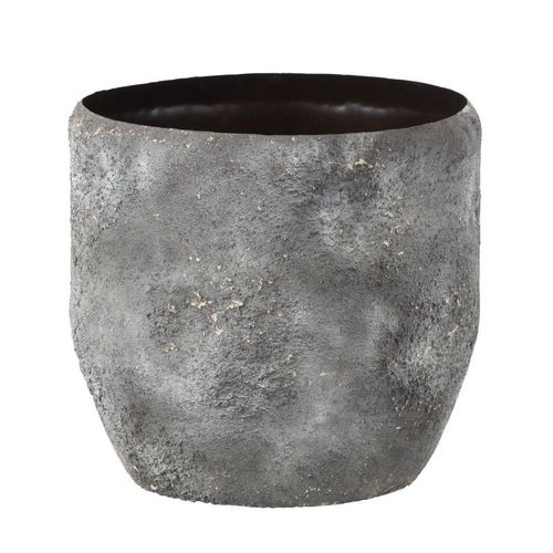 Pot À Plante Rugueux En Métal Gris 40x40x37cm