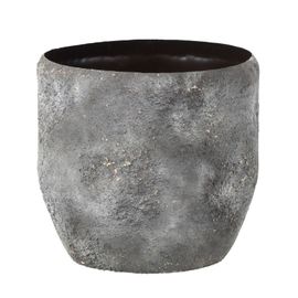 Pot À Plante Rugueux En Métal Gris 40x40x37cm