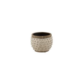 Cache-Pot Rugueux En Céramique Blanc 16x16x13 Cm