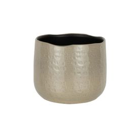 Cache-Pot À Motifs En Céramique Gris Clair 22x22x18cm