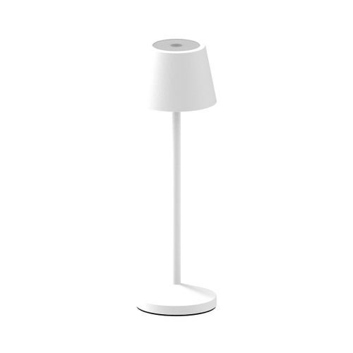 Lampe De Table Sans Fil Aluminium Blanc H20cm