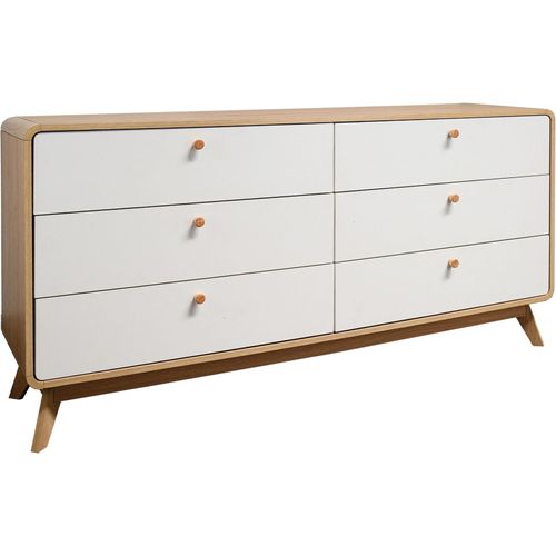 Commode À 3+3 Tiroirs En Effet Chêne Et Blanc
