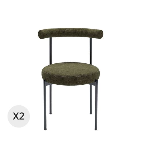 Lot De 2 Chaises De Salle À Manger Design Moderne, Velours Vert