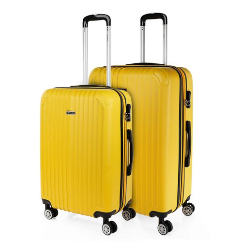 Set De 2 Valises Trolley 55/66/76 Cm En ABS. Rigides, Résistantes Et Légères. Poignée Télescopique. Anses, 4 Roues. Cadenas À Combinaison. Moyenne E Grande. T71516