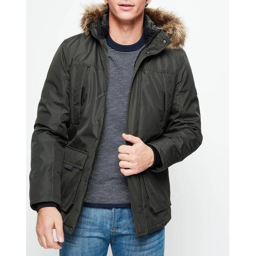 Jack & Jones Parka Jwhhollow Col Fausse Fourrure Kaki