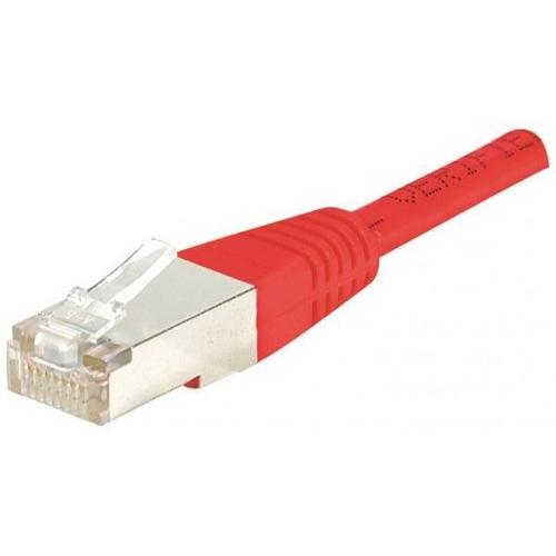 Tecline - Cordon de raccordement - RJ-45 (M) pour RJ-45 (M) - 20 m - paire torsadée écrantée (F/UTP) - CAT 5e - rouge