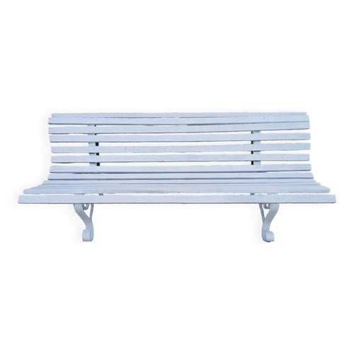 Banc Fer Forg Et Bois Des Annes 60 Blanc