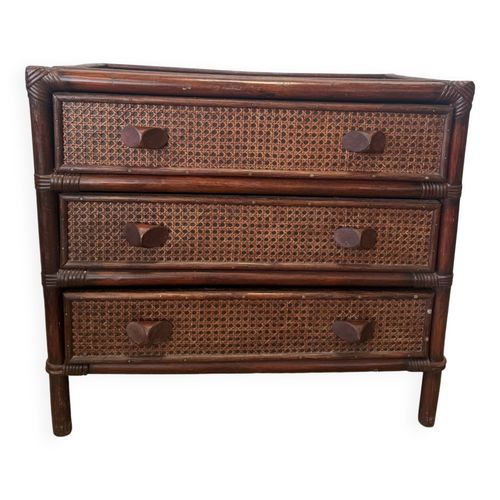 Commode En Rotin Marron