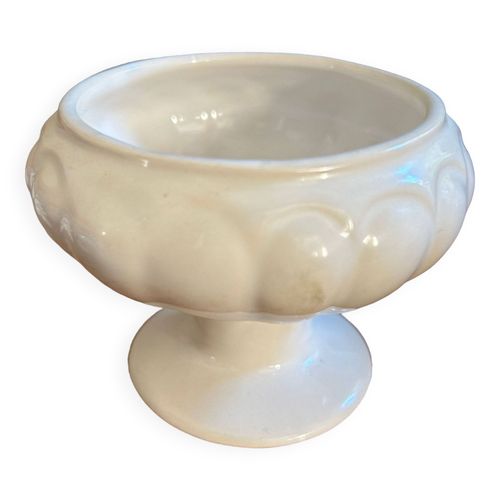 Coupe En Cramique Blanche Sur Pied Blanc