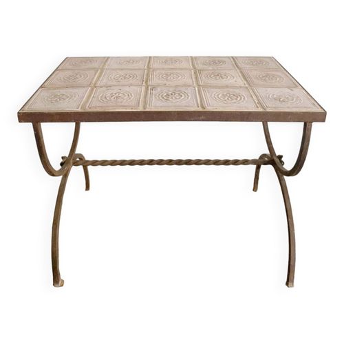 Table Basse En Cramique Et Fer Forg Rose