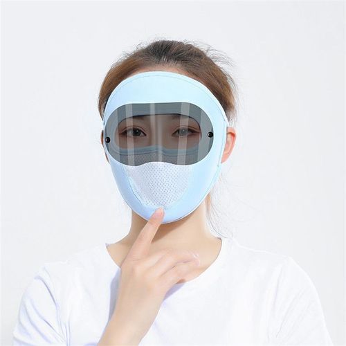 Masques De Protection Solaire Ice Injsunscreen Pour Femmes,Extérieur,Équitation,Respirant,Pare-Soleil Intégral,Anti-Poussière Et Uv,Masques En Maille,Été
