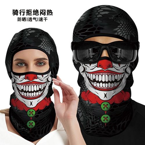Masque De Moto Drôle 3d Pour Hommes,Couvre-Visage,Masque De Ski,Joker Skull,Cagoule,Équipement De Sauna,Randonnée En Plein Air,Écharpe De Cou De Camping,Gaclabandana