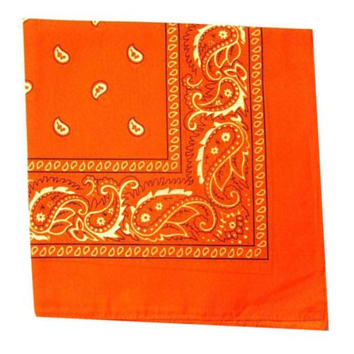 Foulard Hip-Hop En Polyester Et Coton Imprimé,Bandeau Carré Orange Pour Fête,Vacances Et Voyage