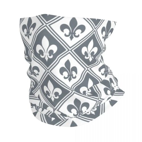 Foulard Rond Fleur De Lys Doré Et Bleu Royal,Cagoule,Bandana,Écharpe De Cou,Chauffe-Ski,Cyclisme,Fleur De Lys,Fleur De Lys