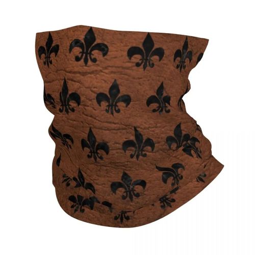 Foulard Rond Fleur De Lys Doré Et Bleu Royal,Cagoule,Bandana,Écharpe De Cou,Chauffe-Ski,Cyclisme,Fleur De Lys,Fleur De Lys